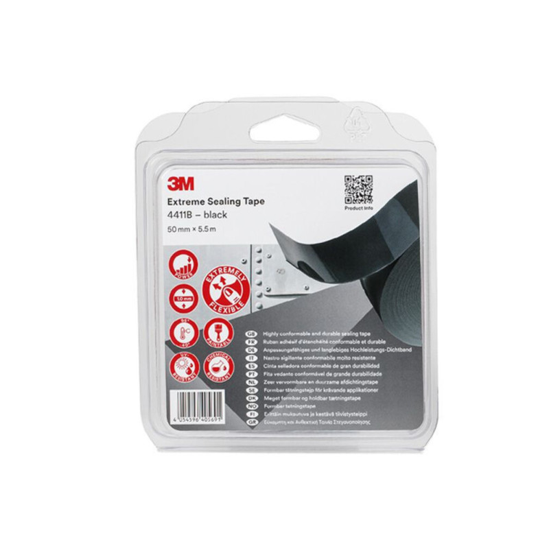 3M 4411B nastro adesivo sigillante extreme sealing tape 50 mm x 5.5 m x 1 mm nero