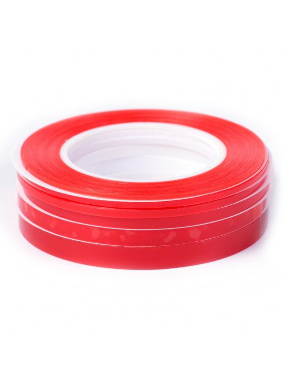 Nastro Biadesivo sottile alte prestazioni spessore 0,2 mm liner plastico  rosso - killer red
