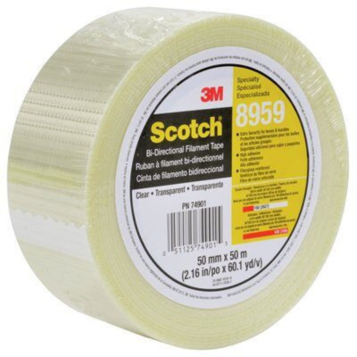 3M™ 8959 Scotch Bi-Directional Universal Filament Tape 50 mm x 50 m, 0.13 mm thick