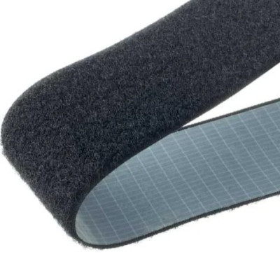 Nastro a strappo adesivo, femmina, colore nero, 25mm x 25m