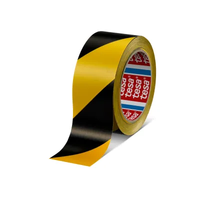 tesa 60760 marking tape, yellow-black, 50 mm x 33 m, 0.15 mm thickness